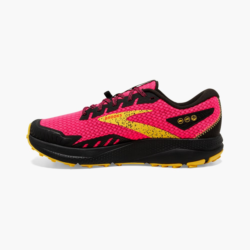 Chaussure Trail Running Brooks Light Trail Divide 4 Corail Noir Femme | ZDV-3448876